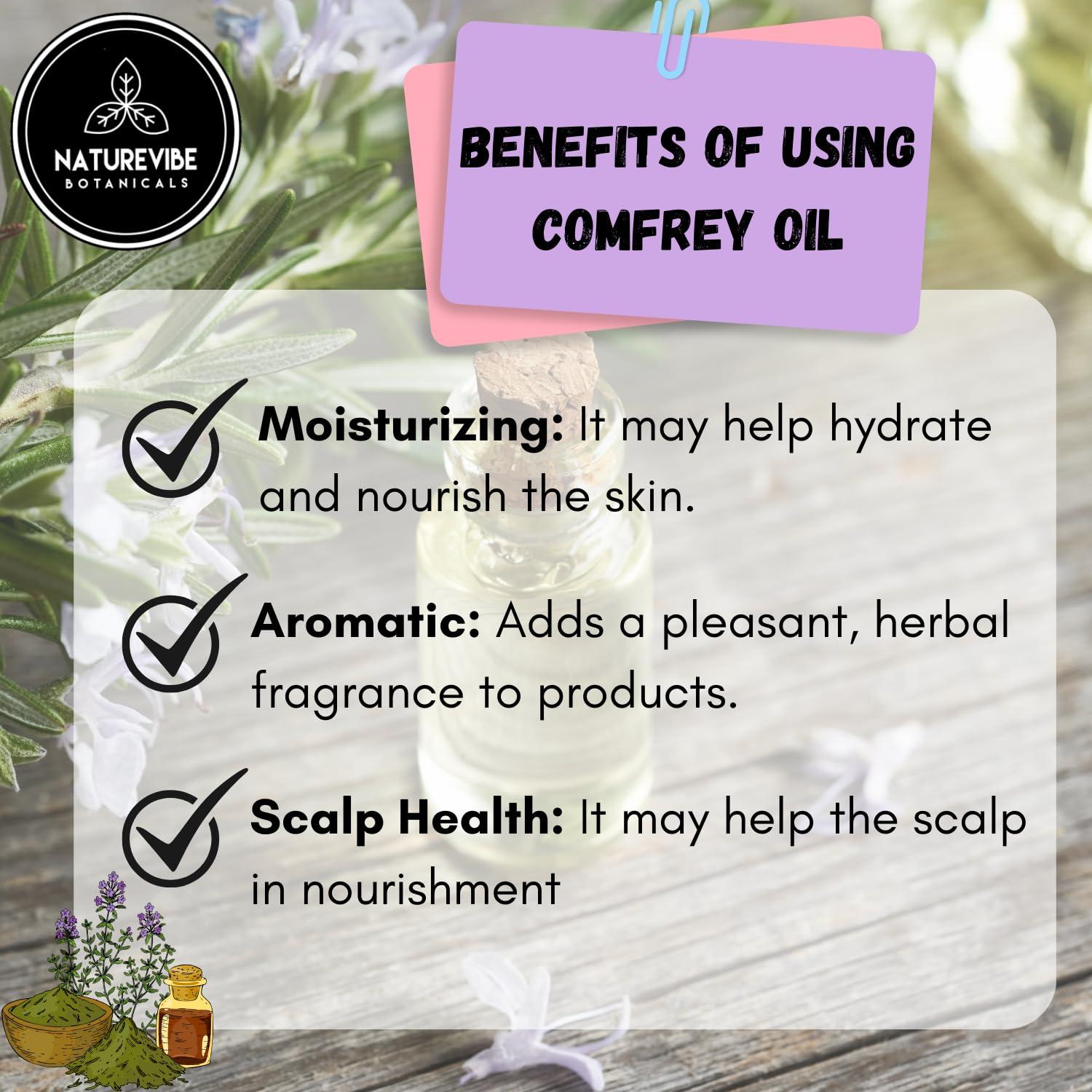 Naturevibe Botanicals Naturevibe Botanicals Comfrey Oil 32 Ounces | 100% Pure and Natural | Great for Skin Care and Hair Care