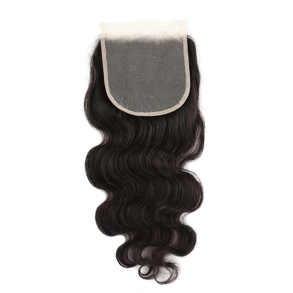 ELIHAIR ELIHAIR 5x5 Virgin Human Hair Lace Closures Weave Body Wave Free Part Soft and Silky Natural Hairline Pre Plucked With Baby Hair 100% Unprocessed Human Hair Pieces(16inch)