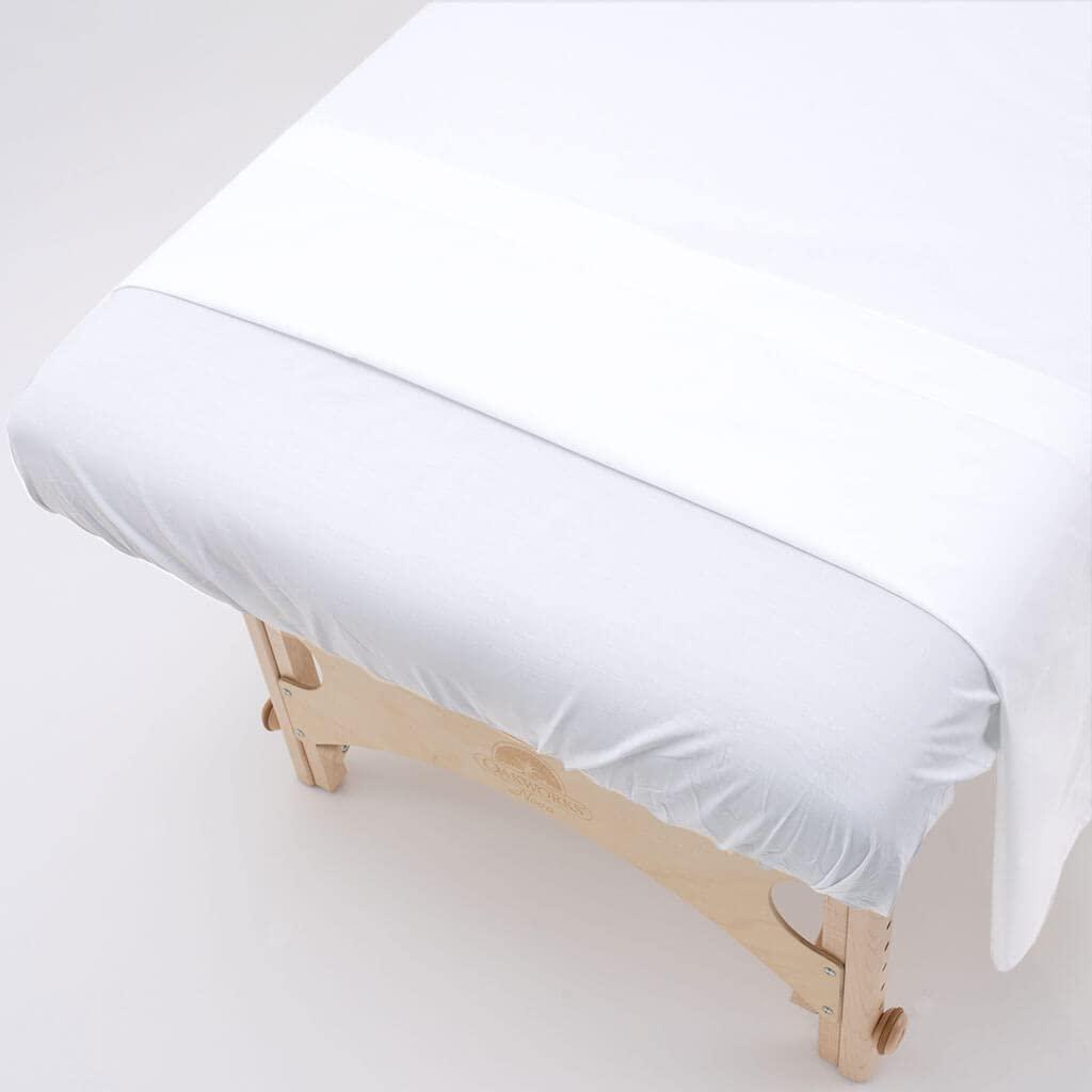Know Your Body Best Body Best Massage Table Sheets | Fitted Sheets | Standard Percale 200 Thread Count Over Sized (32 X 75 X 5) White (24 Pack)