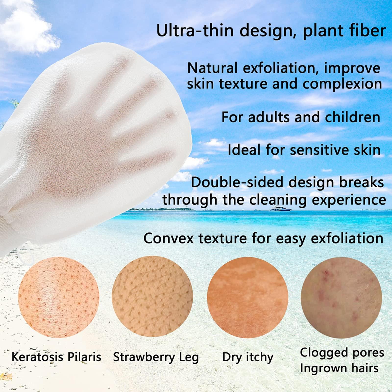 CIDOKAT CIDOKAT Exfoliating Mitt for Body Scrub Exfoliator Glove Revive Glow Keesa Exfoliating Glove Exfoliate Bath Korean Deep Exfoliating Gloves for Shower Dead Skin Remover Scrubber Exfoliation 1pcs White
