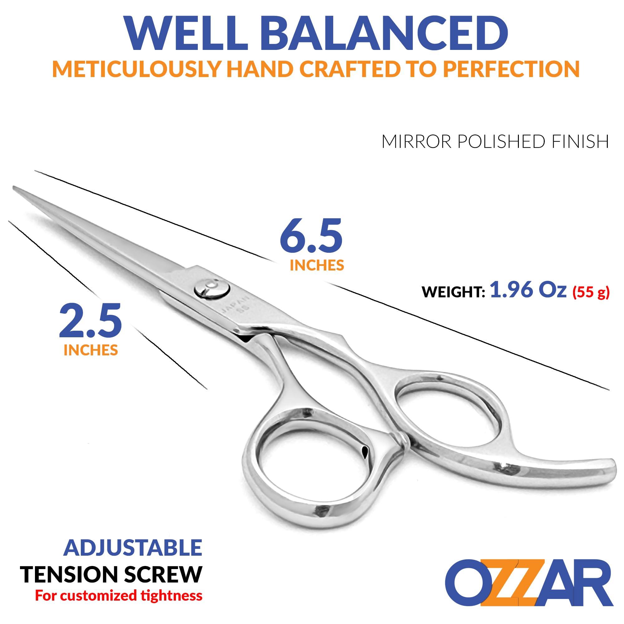 OZZAR OZZAR Professional Hair Scissors 6.5" Hair Cutting Shears Razor Edge Barber scissors Hairdressing Scissors with Extremely Sharp Blades - 440C Japanese Stainless steel Haircut kit