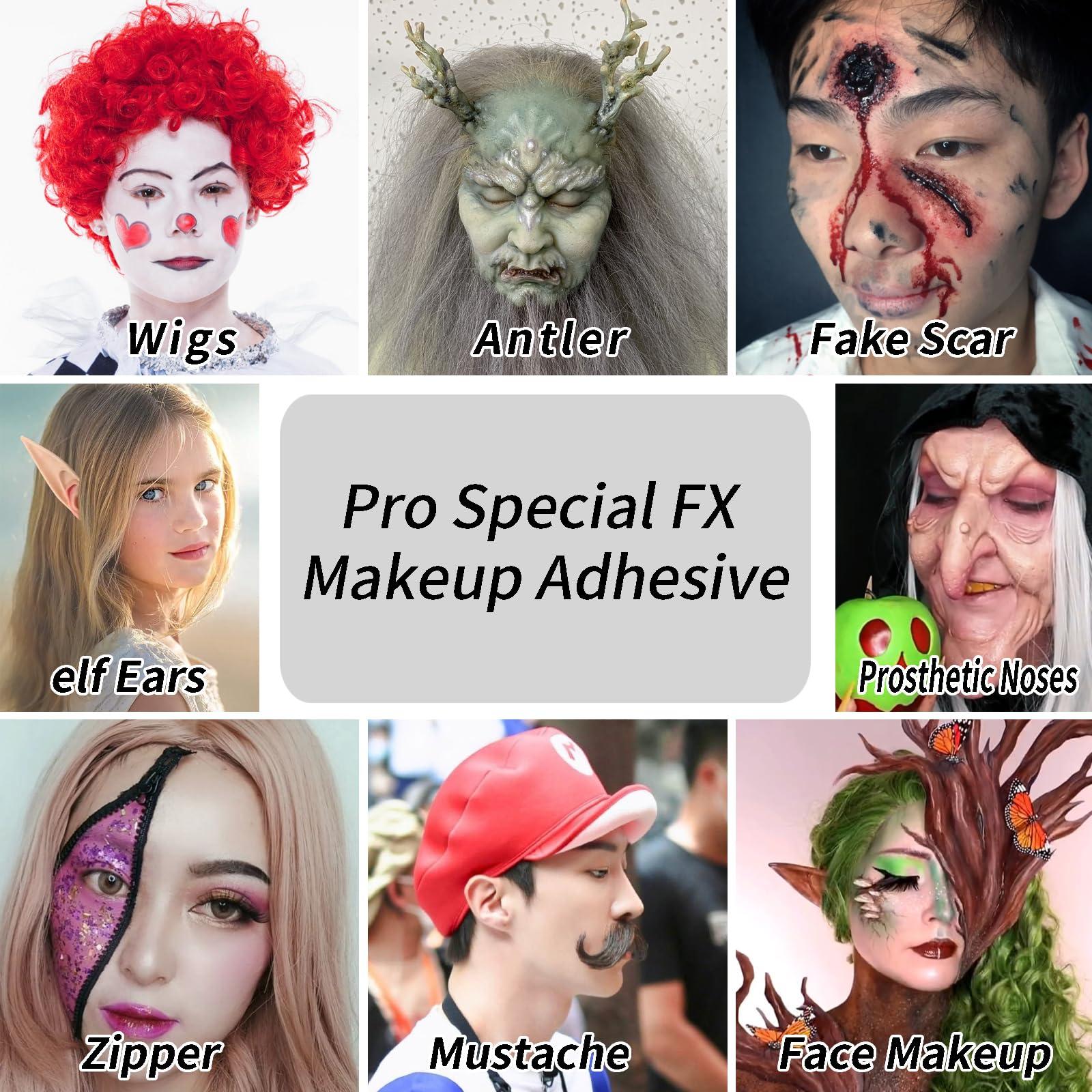 MEICOLY MEICOLY Spirit Gum Adhesive and Remover Combo Kit,Prosthetic Bald Cap Adhesive Glue,Face Skin Glue for Costume,Pro Makeup Glue Adhesive for Face Body Mustache Beard