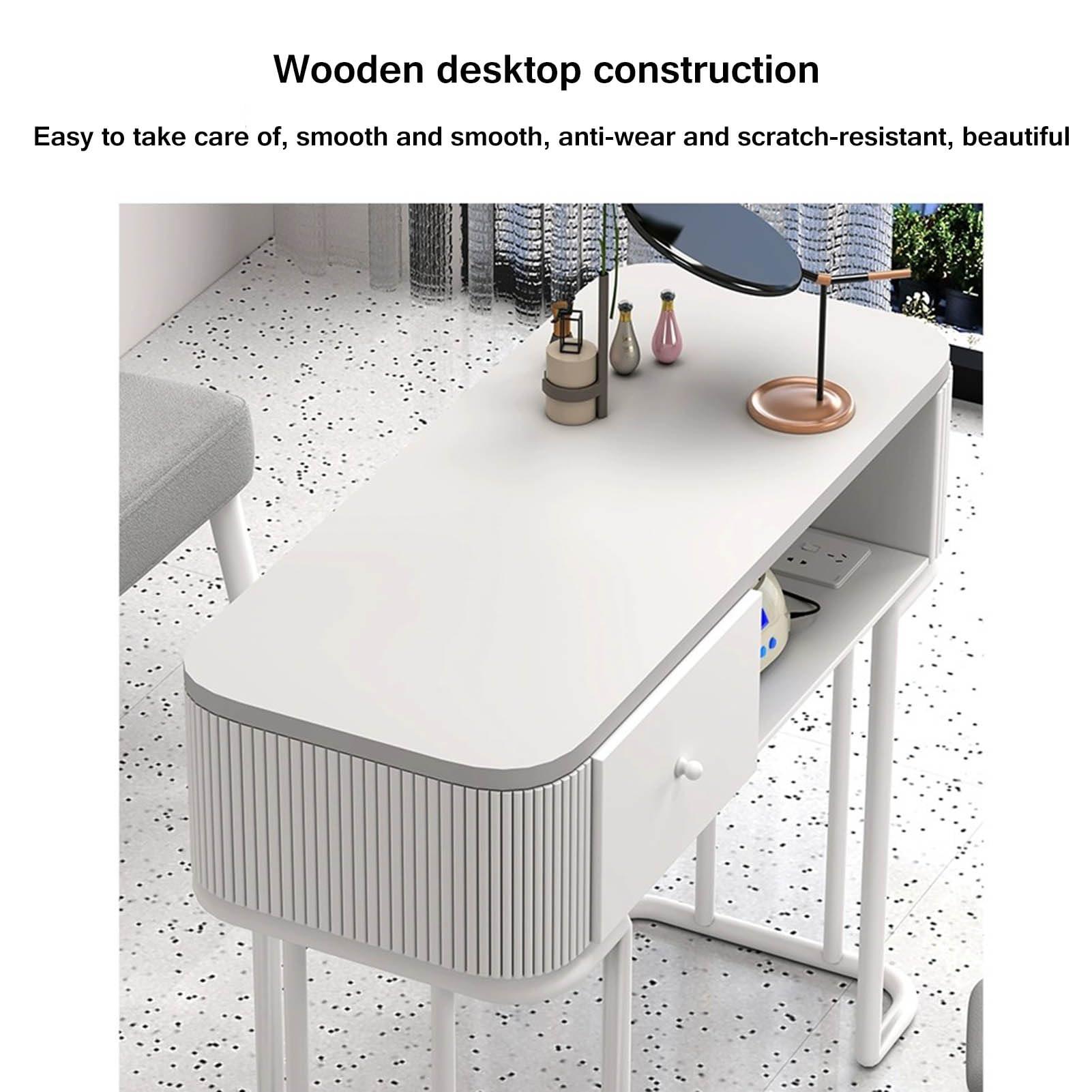 RIYUESHENGHENG RIYUESHENGHENG Nail Beauty Manicure Desk,Modern Professional Manicure Tables Nail Tech Table Station Spa Nail Beauty Salon Workstation with Storage Drawers,Nail Art Equipment for Nail tech