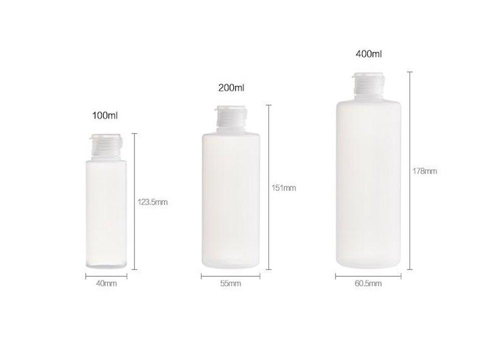 UPSTORE UPSTORE 2PCS Empty Refillable Plastic Clear Soft Tube Squeeze Bottle Jars With Flip Cover Cosmetic Makeup Packing Storage Holder Containers for Toner Lotion Shower Gel Cleaser Shampoo (200ml/6.8oz)