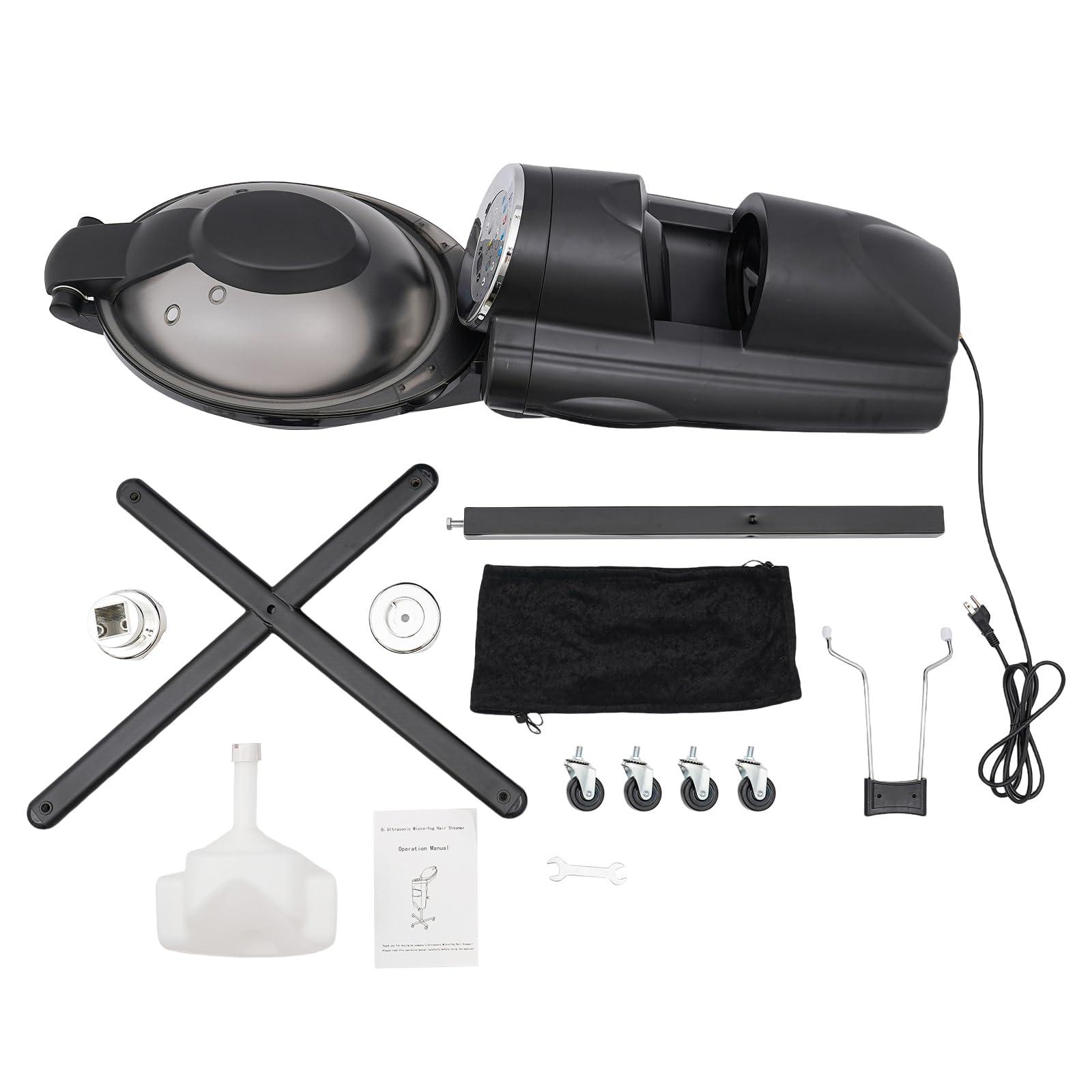 Hilberiazel Salon Hair Steamer, Height-Adjustable Standing Hair Steamer, Professional Hair Steamer, Hair Care Salon, 4 Wheels, for Salon Home Spa, Black