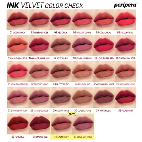 Peripera Peripera Ink the Velvet Lip Tint, High Pigment Color, Longwear, Weightless, Not Animal Tested, Gluten-Free, Paraben-Free (040 CALM ROSY)