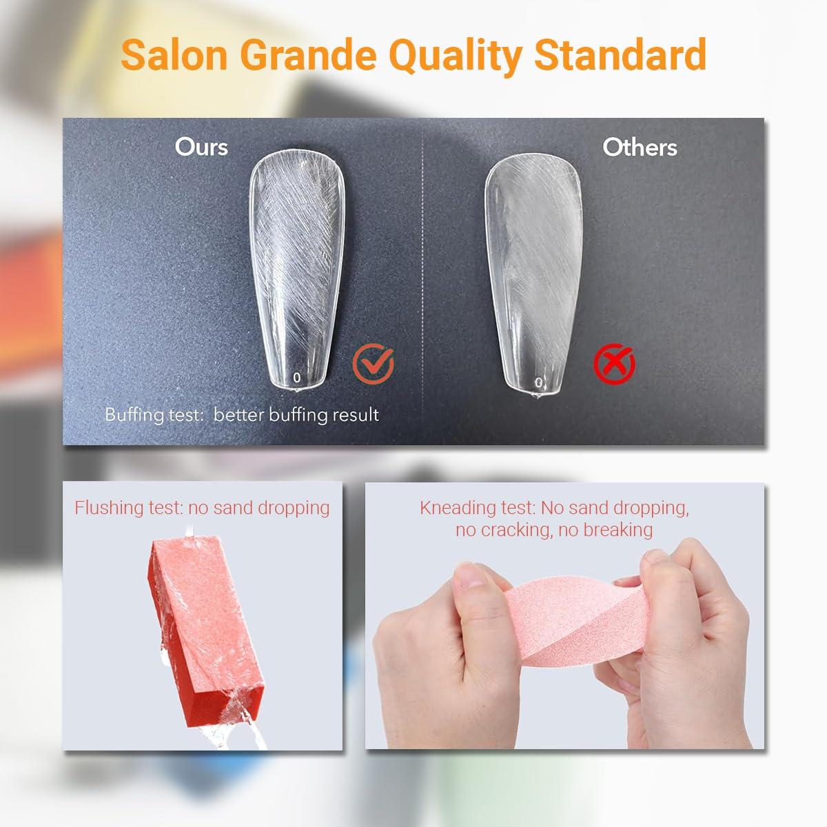 TP PLASTIC TP Plastic 3-Way Nail Buffer Block 80/80/100 Grit Orange Buffing Block for Acrylic, Gel, and Natural Nails Manicure & Pedicure Tool Set (5 Pieces, 3.5\" Long)