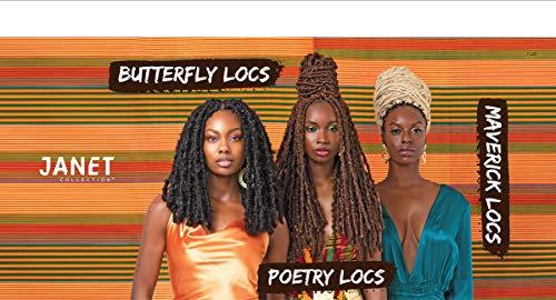 Janet Collection Janet Collection Crochet Braids Nala Tress 3X POETRY BOB LOCS 10" 12" 14" (BUTTERFLY LOCS SERIES) (4)