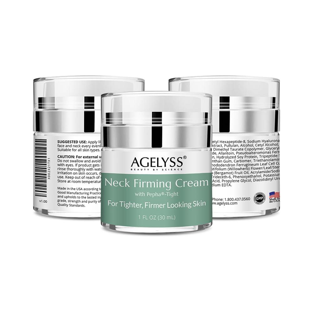 Agelyss Agelyss Neck Firming Cream - With Pepha-Tight and Gatuline Expression - Paraben-Free, Cruelty-Free, Vegan - 1 FL OZ