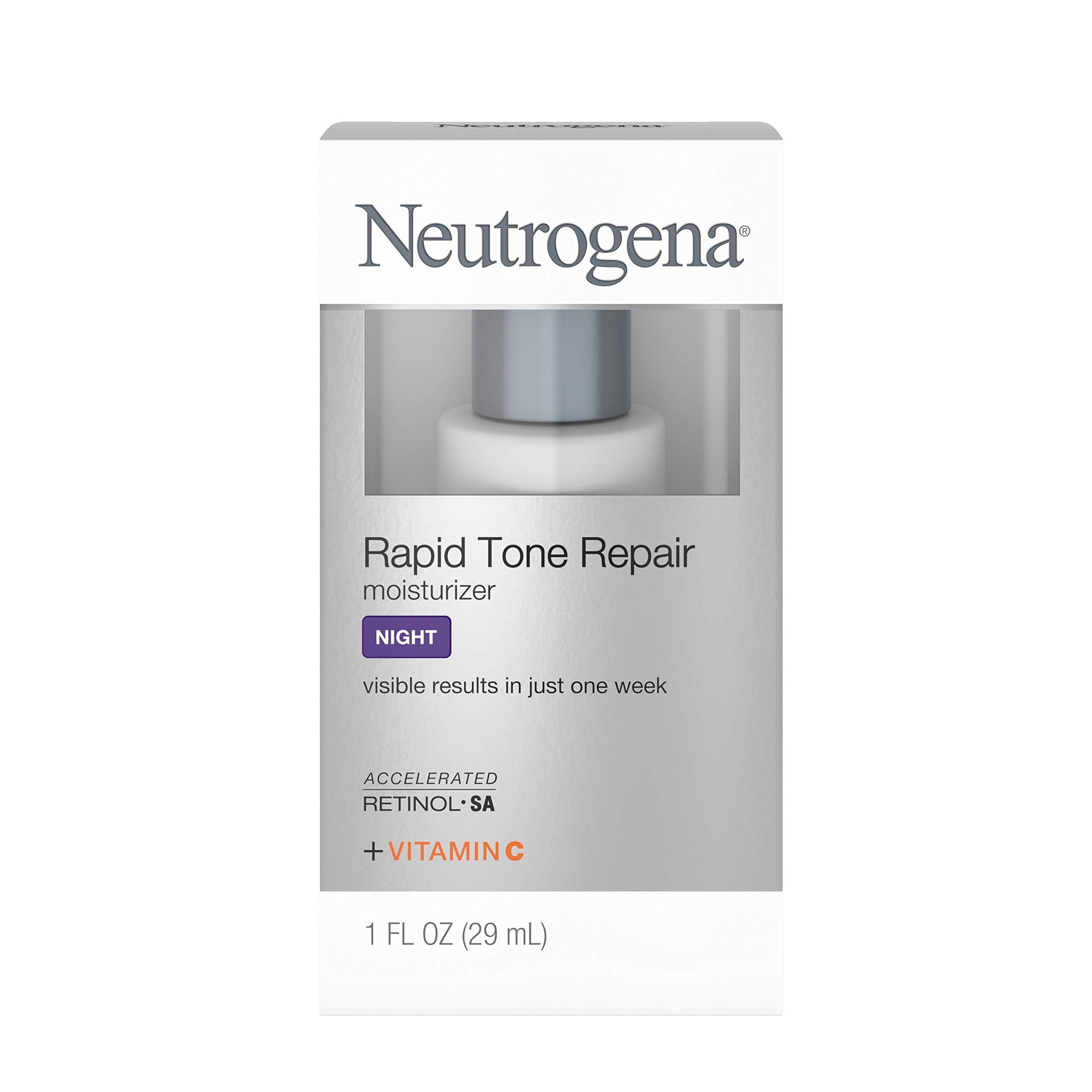 Neutrogena Neutrogena Rapid Tone Repair Night Cream with Retinol, Vitamin C and Hyaluronic Acid - Anti Wrinkle Face and Neck Moisturizer - Vitamin C, Retinol, Glycerin, Hyaluronic Acid, 1 fl. Oz