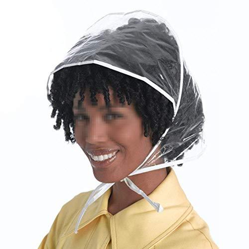 SelfTek SelfTek 2 Pcs Rain Bonnet with Visor Clear Plastic Rain Hats, Waterproof Rain Scarf Protect Hairstyle for Women Lady (White)
