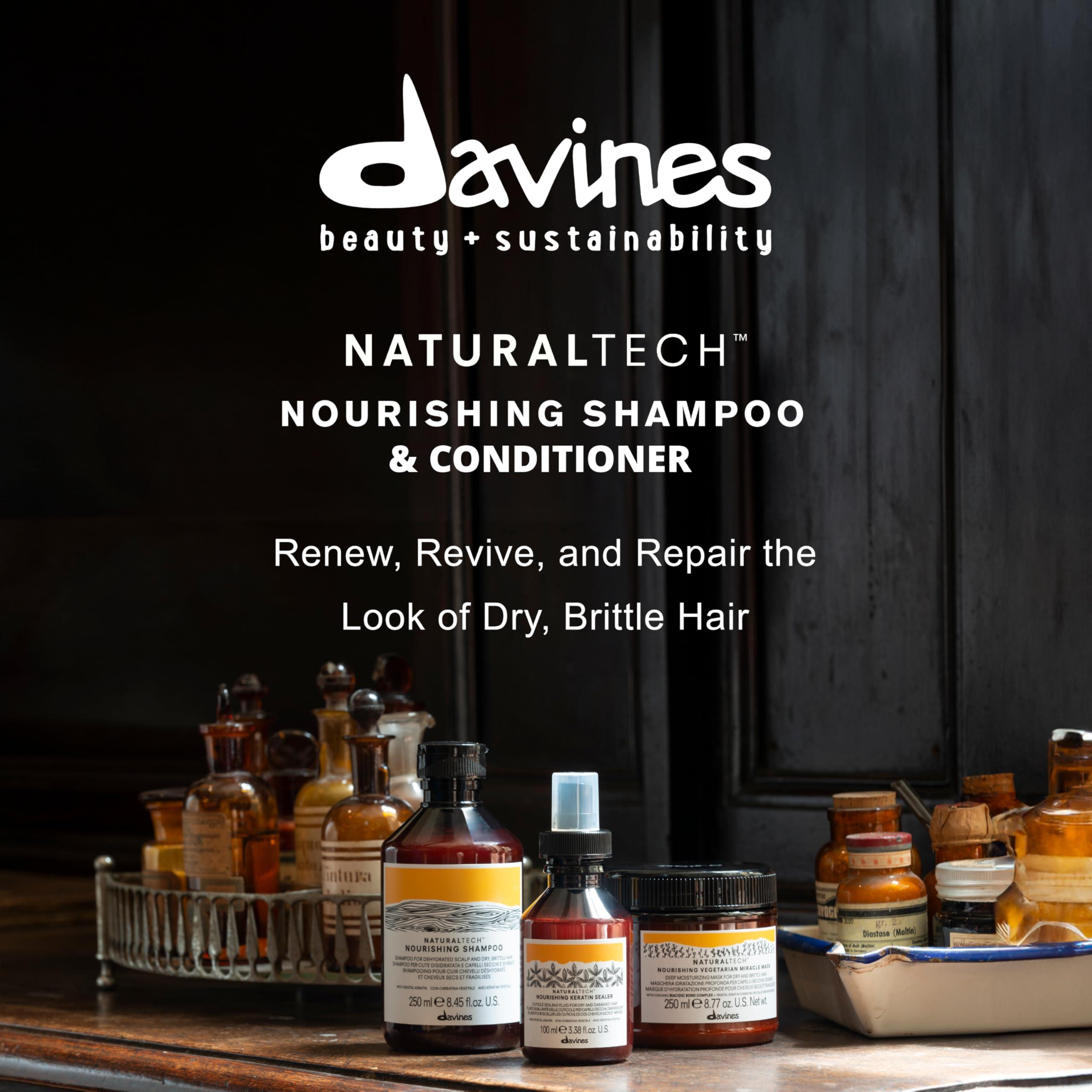 Davines Davines Naturaltech NOURISHING Shampoo & Conditioner, Gentle Cleansing Action For Dehydrated, Dry & Brittle Scalp, Adds Softness & Brightness, Hydrates Unsctructured Hair, 8.45 & 8.884 fl. oz.