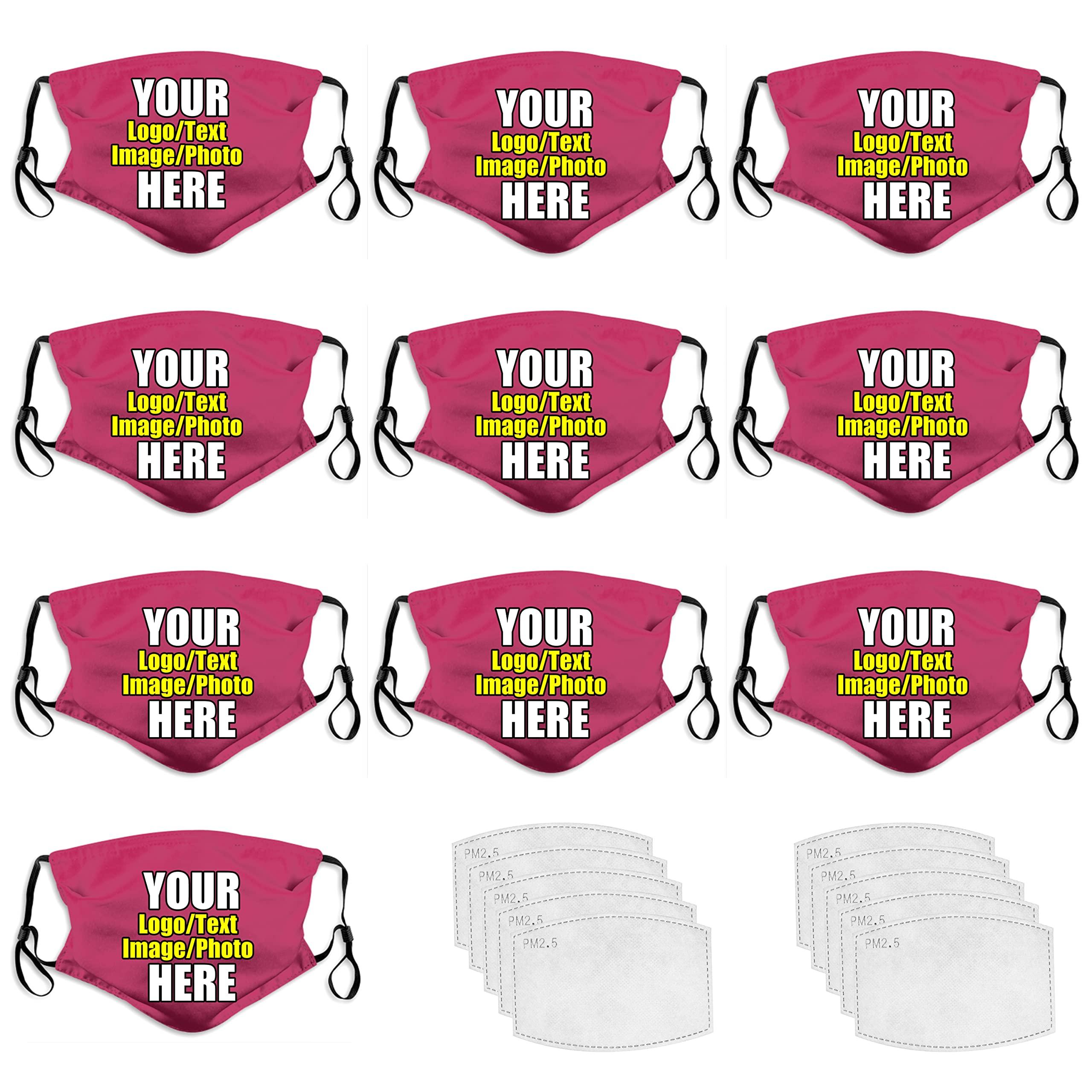 JCETUNO 10 PCS Custom Face Mask Custom Masks Wholesale Face Masks Wedding Face Mask Face Mask Custom Logo Mask Personalized Face Mask Bulk Face Mask Set
