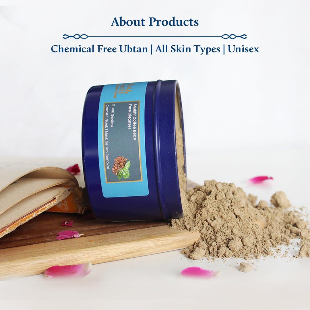 Blue Nectar Blue Nectar Coffee Bean Natural Cleanser, 3-in-1 Cleanser, Face Scrub & Face Pack for Skin Repairing & De tan Removal, 100% Natural with Multani Mitti Powder (3.52 Oz11 Herbs)