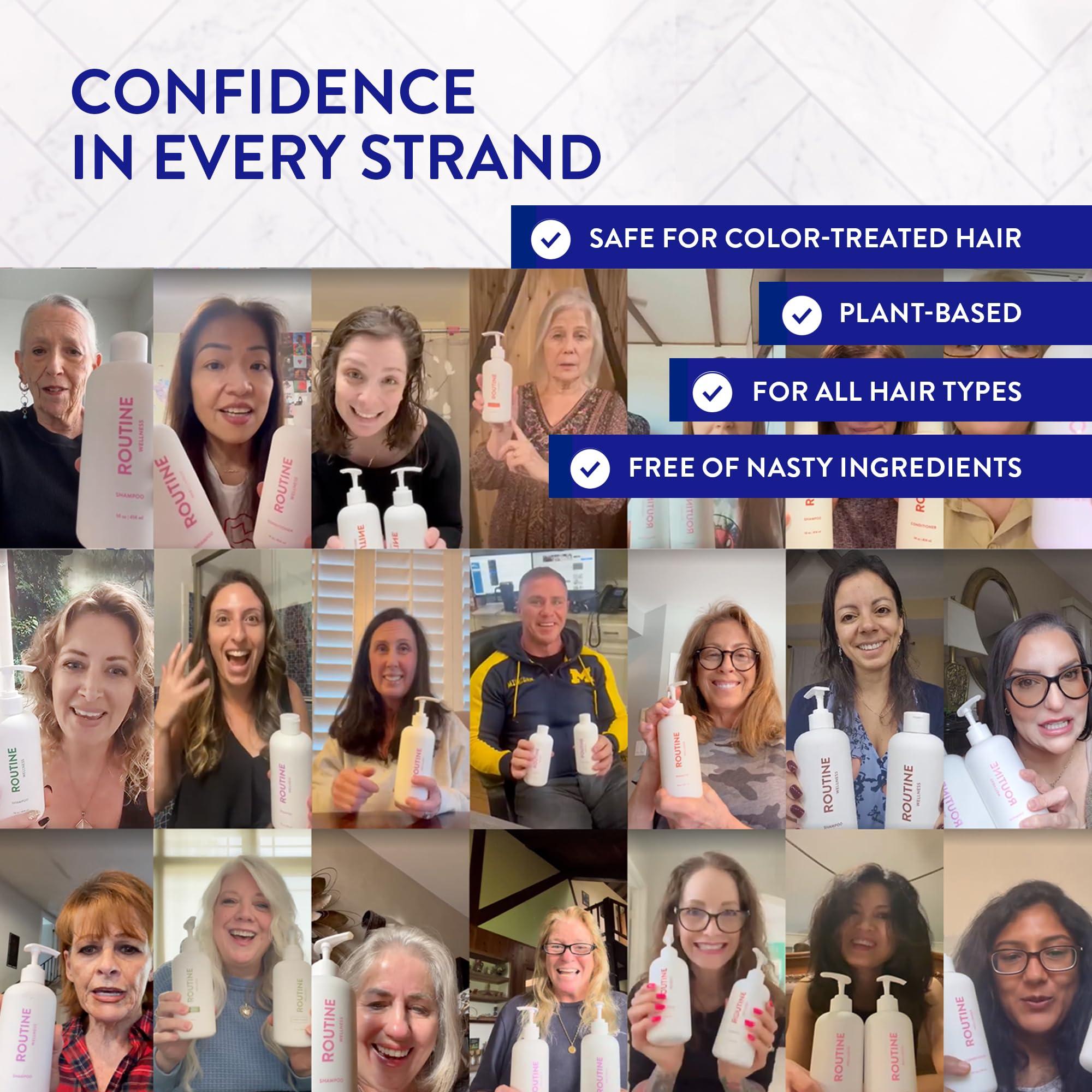 Routine Wellness Routine Wellness Anti-Thinning Shampoo and Conditioner Set for Thinning Hair - Biotin DHT Blocker Women & Men - Color Safe Shampoo for Hair Loss & Healthier Growth - Unscented (Pack of 2)