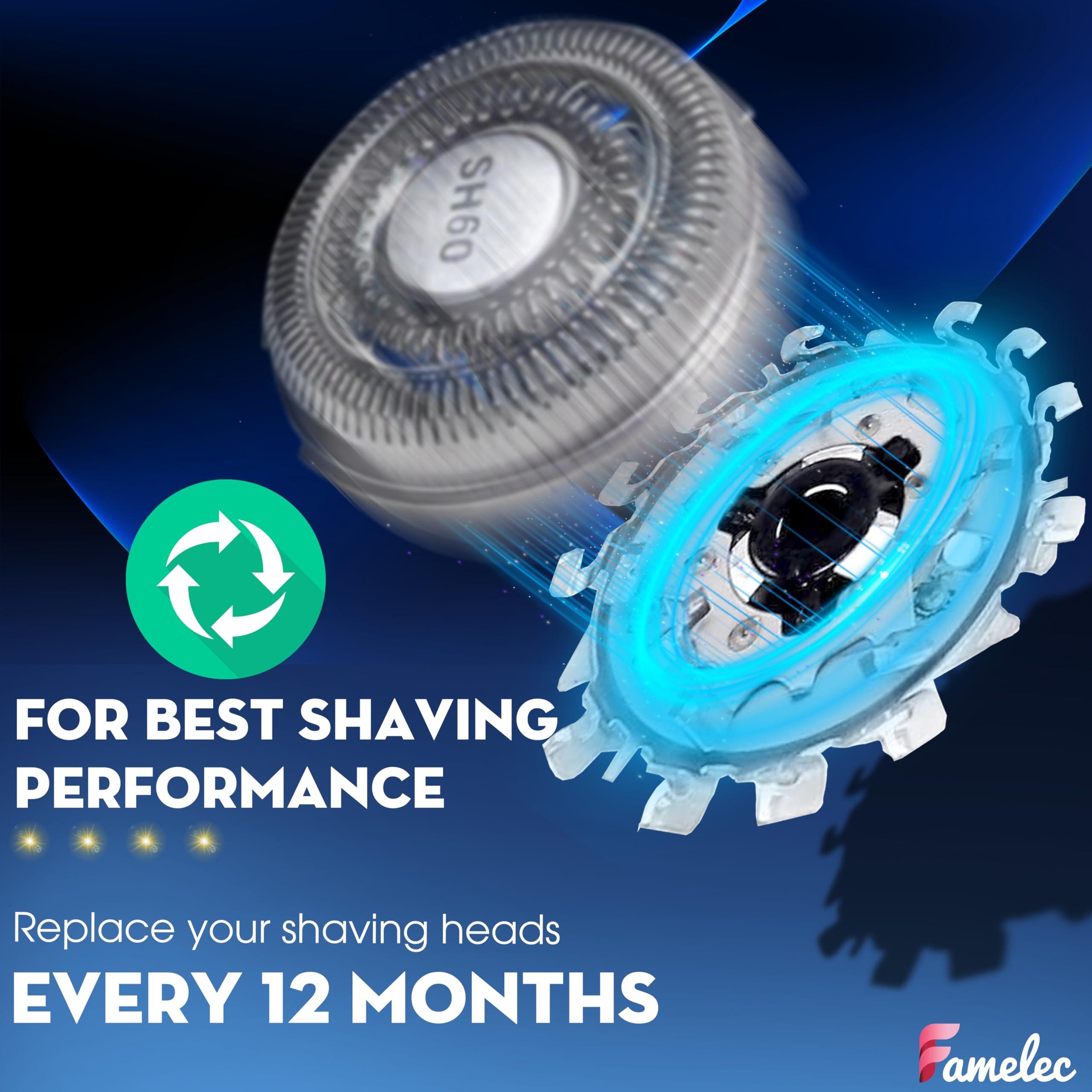 FAMELEC FAMELEC Upgraded Blades SH60/72 for Ph***ps Norelco 6000 Replacement Heads, Head Shaver Replacement Blades Compatible with Ph***ps Norelco 6000 Replacement Electric Shaving Head Razor Blades