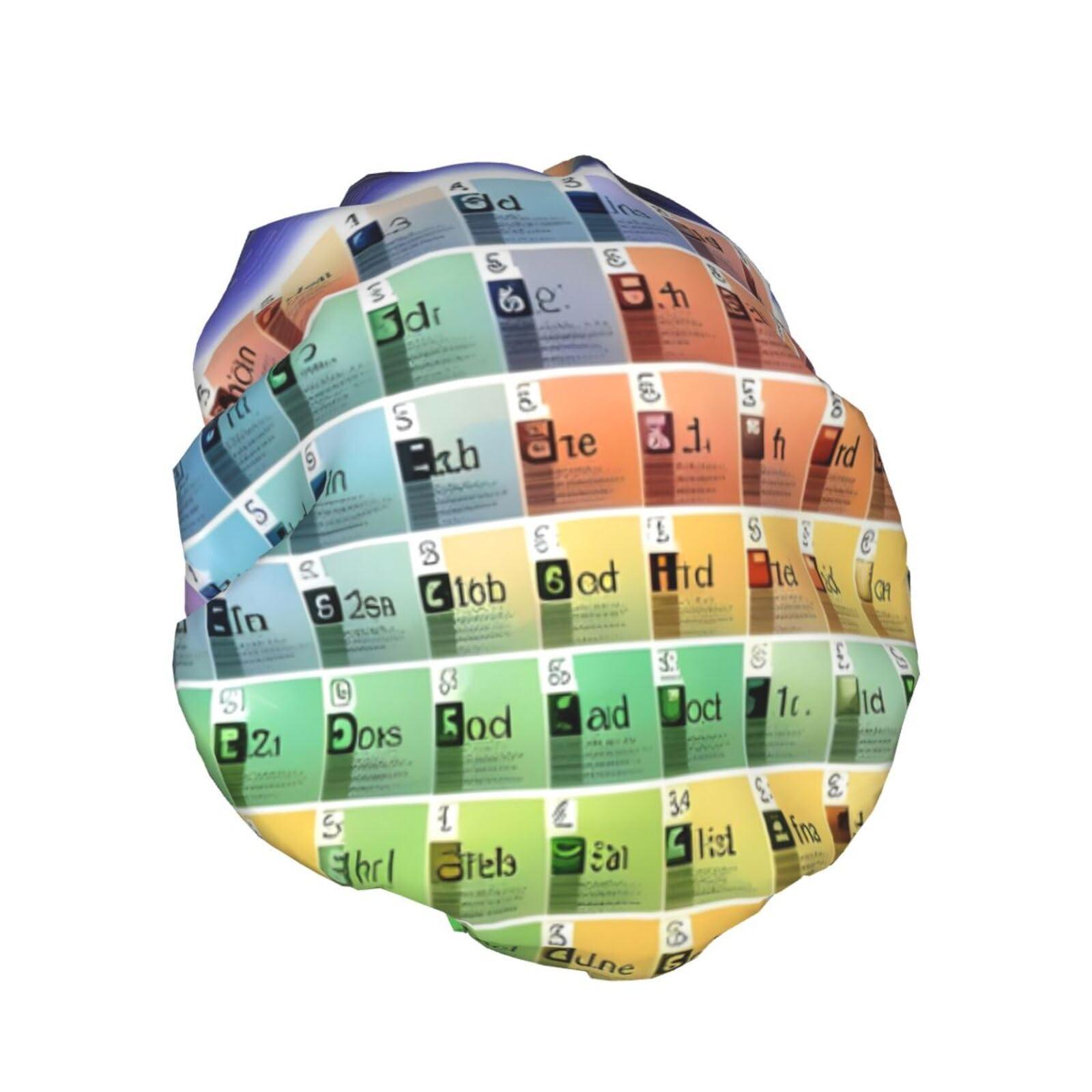 BKDODKS BKDODKS Periodic Table Of Elements Print Shower Cap For Women Lightweight Reusable Softdouble Waterproof Layers Leakproof., Black