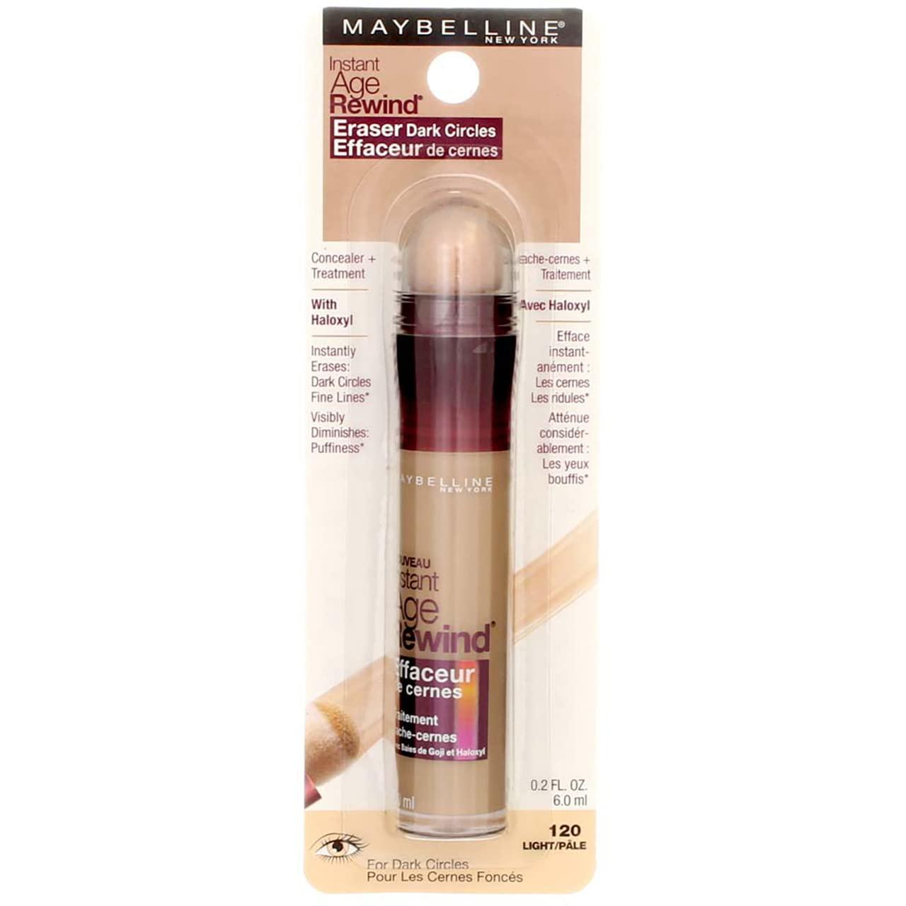 MAYBELLINE Maybelline Instant Age Rewind Eraser Dark Circles Treatment Concealer, Light 0.2 oz (Pack of 5)