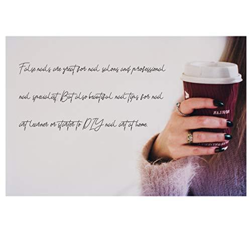 Blufly Blufly Glossy Press on Nails Long Square Coffin Fake Nails Acrylic False Nails Tips Ballerina Nails for Women and Girls (Blue) (Style C)