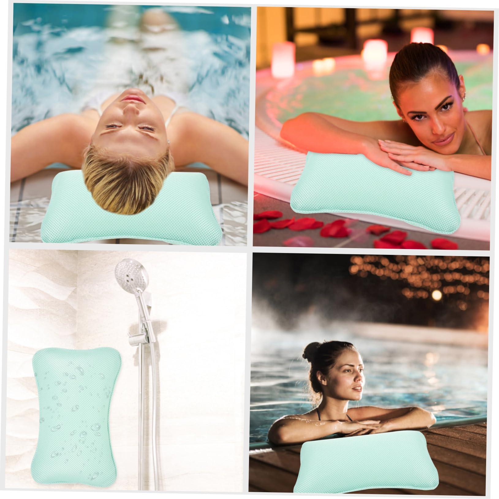 UTHCLO UTHCLO Pillow for Tub Bath Pillow for Curved Tub Bathtub Seat Curtain Inflatable Bath Pillow Spa Bathtub Pillows Bathtub Mat Sponge Absorbent Bath Mat Folding Bathtub