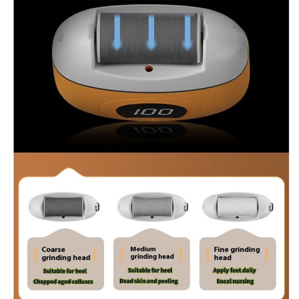 FENGKUI Electric Foot File,Foot Grinder,Electric Callus Remover for feet, Upgrade Digital Electric Foot Polisher,Electric Foot File Grinding Machine,Foot File Electric,for Heels, Arches, Soles(Gray)