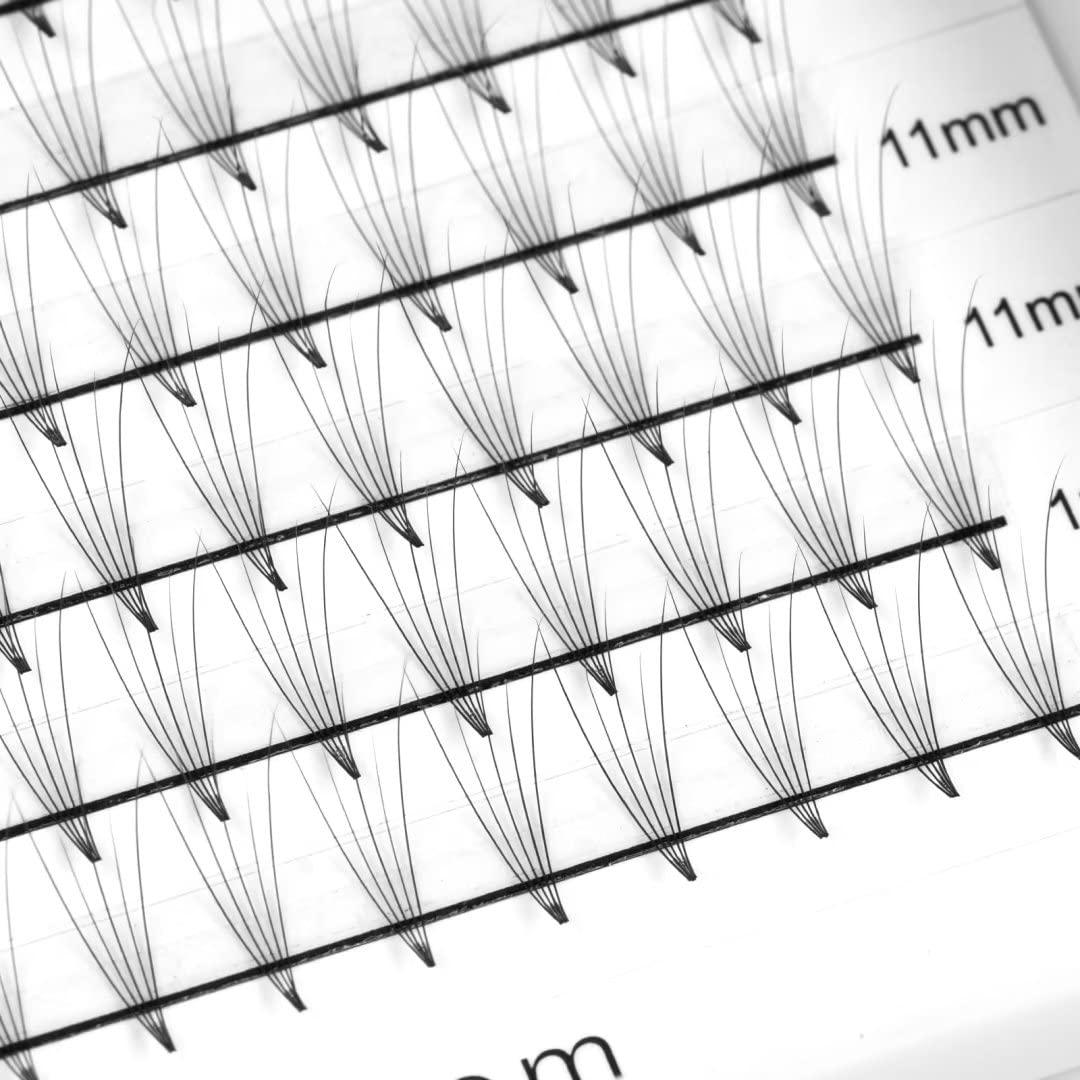 FLOMAZE Premade Fans Eyelash Extensions 320 Fans 3D/4D/5D/6D C Curl 0.07mm Thickness Soft Handmade Volume Natural Lash Extension Eyelash Fan(5D-0.07-C-11mm)