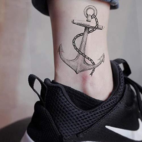 SanerLian SanerLian Anchor Ship Temporary Tattoo Sticker Waterproof Fake Tatoo Men Women Adult Boys Teens Body Art 10.5X6cm Set of 12 (SF032)