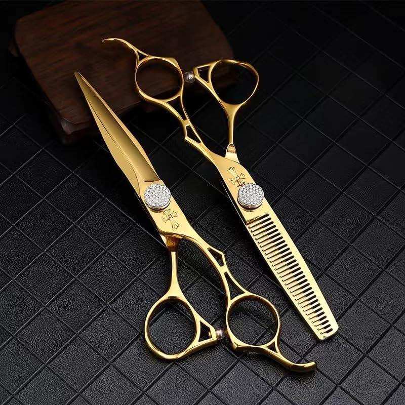 SKipdr Hair Cutting Scissors, Salon 6.0 Professional Hair Scissors Hairdressing Scissor Cutting Thinning Barber Shears Set
