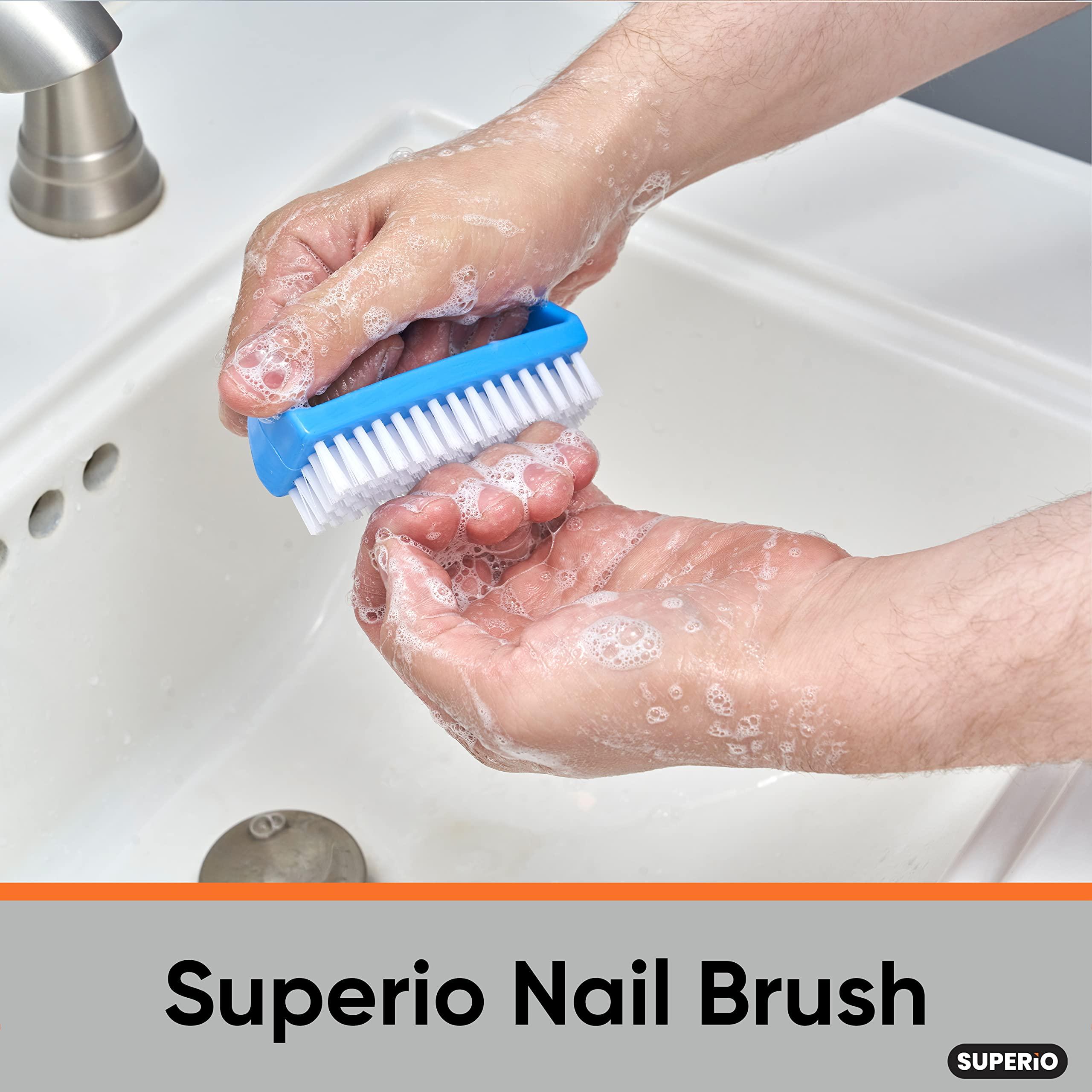 Superio Nail Brush for Cleaning Fingernails, Nail Scrubber Brush, Toe Foot Hands Fingernail Brush Cleaner- Small Scrub Brush- All-Purpose Stiff Cleaning Brush for Home, Kitchen, Work, 24 Pack - Superio