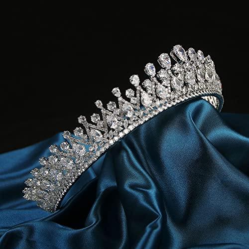 Lllunimon Lllunimon Full Cubic Zirconia Crown for Women,Classic Elegant Bridal Zircon Crowns,Shinny Hair Accessories for Wedding,Pageant, Party