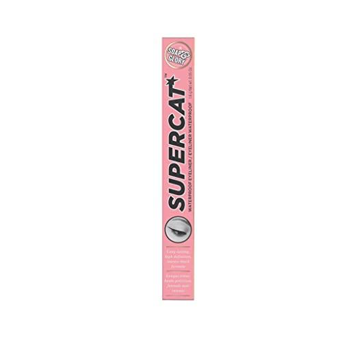Soap & Glory Soap & Glory Supercat Liquid Eyeliner, Jet Black - Long Lasting, Long Wear Black Liquid Eyeliner - Foolproof Tip Creates Two Cat Eye Liner Looks - Semi Matte Liquid EyeLiner Pen (1.6g)