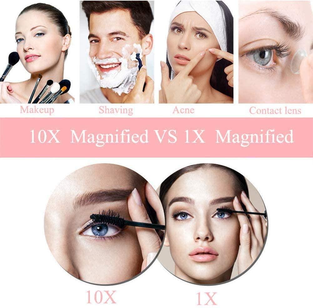 GANGEV GANGEV Makeup Mirror Wall Mounted 10x Magnification, Round Make Up Mirror 8 Inch Wall Mounted Shaving Mirror