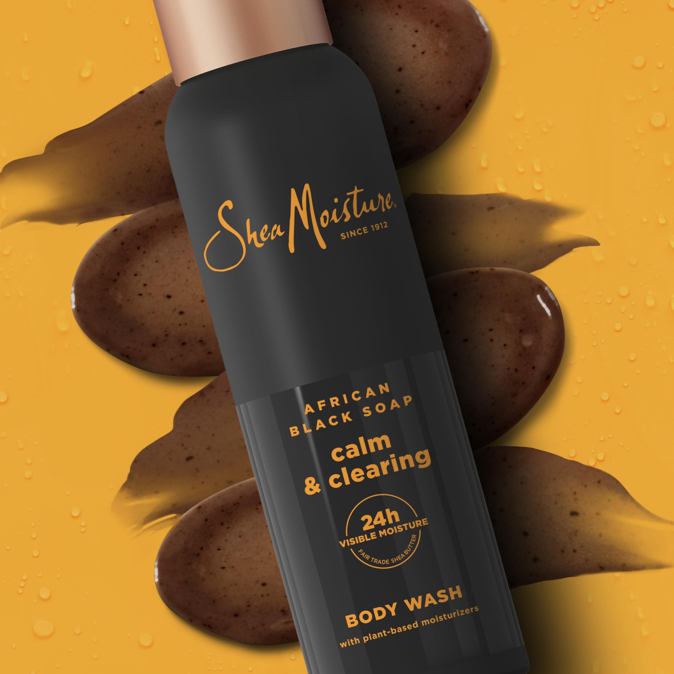 SheaMoisture SheaMoisture African Black Soap Body Wash Calm and clearing body wash for 24H Visible Moisture for Healthy, Glowing 18 Oz