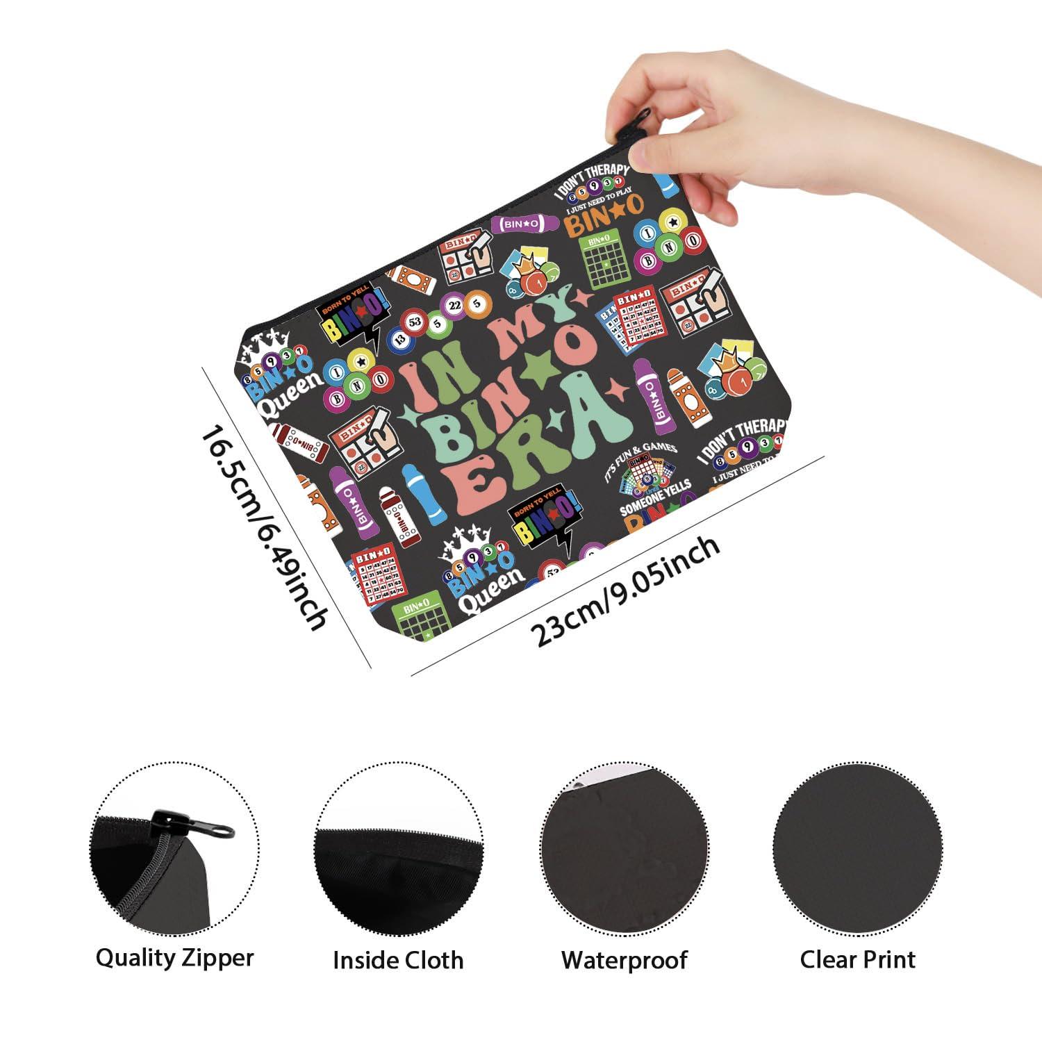 TSOTMO TSOTMO Bingo Player Gift Gambler Gift Lucky Bingo In My Bingo Era Bingo Bag For Women Bingo Lover (BLK- BINGO ERA)