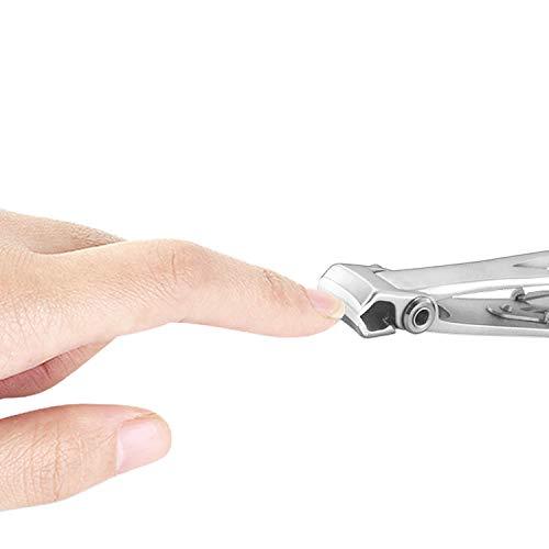 Dr.Pedi Dr.Pedi Stainless Steel Nail Clippers Set with Separate Nail File & Cuticle Trimmer V-Shaped Dead Skin Fork for Fingernail Toenail Thick Nails for Men and Women