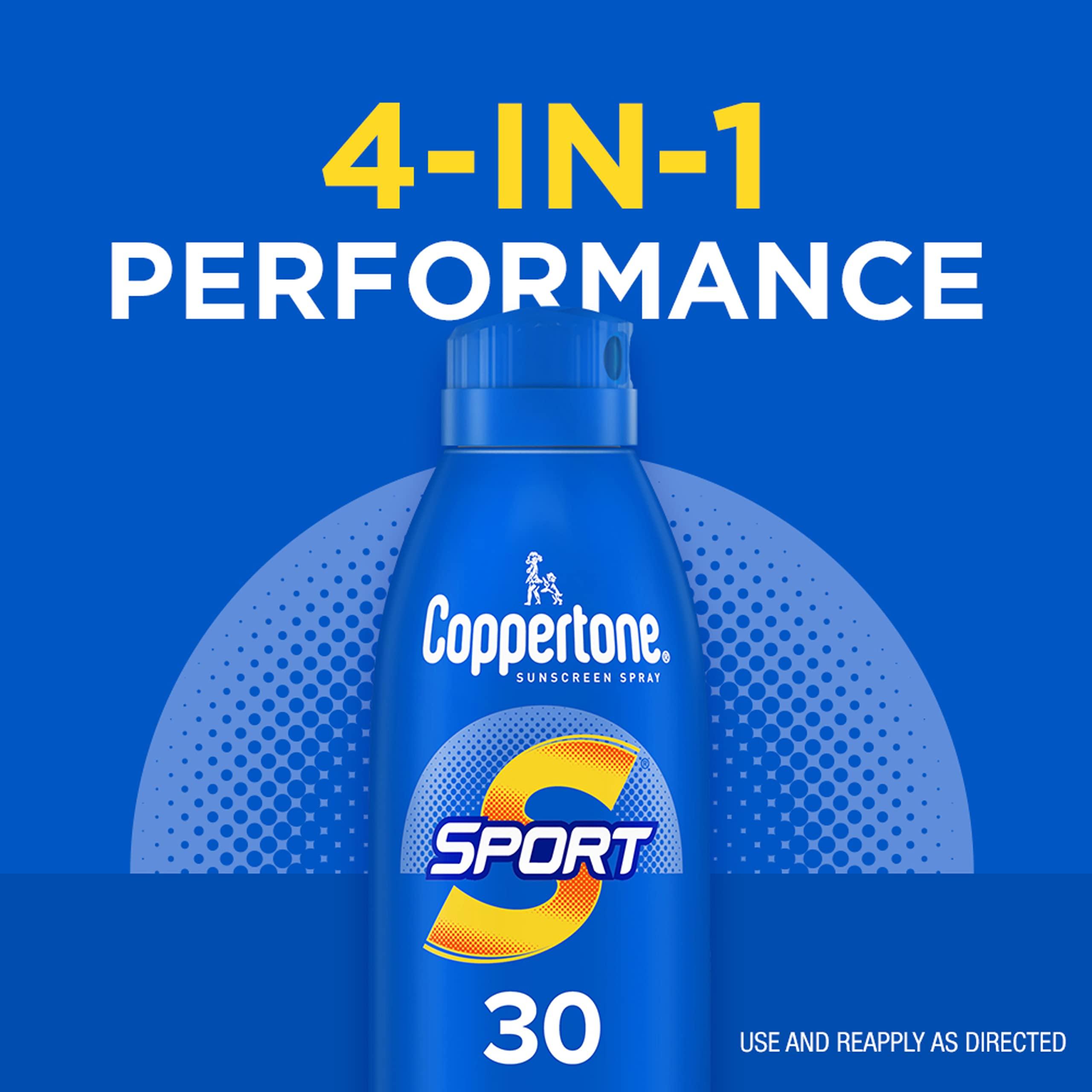 Coppertone Coppertone Sport Sunscreen Spray SPF 30, Water Resistant Spray Sunscreen, Broad Spectrum SPF 30 Sunscreen, Bulk Sunscreen Pack, 5.5 Oz Bottle, Pack of 2