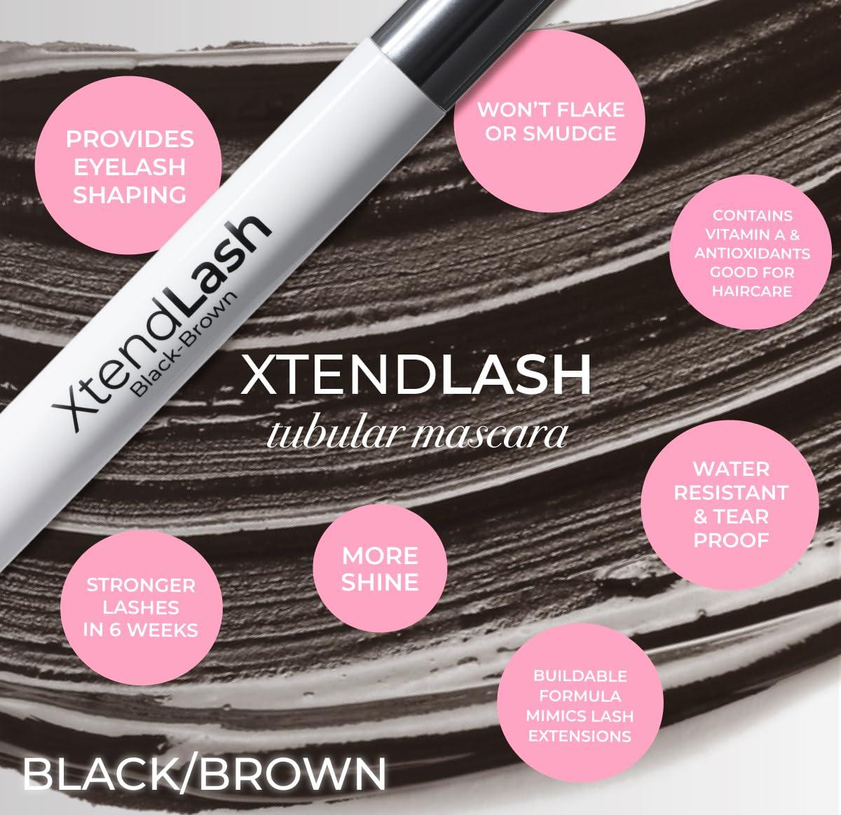 MCoBeauty MCoBeauty XtendLash Tubular Mascara, Black-Brown, Bold Definition for Intensely Defined Lashes, Vegan, Cruelty Free Cosmetics