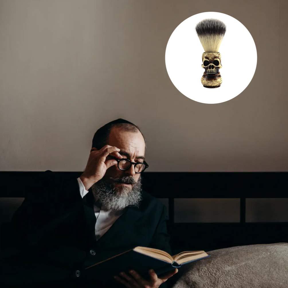 Beaupretty Beaupretty Skull Head Pattern Beard Brush Grooming Kit for Men Shaving Brush Facial Cleaning Tool