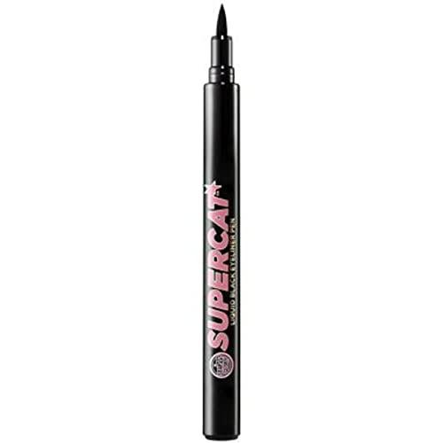 Soap & Glory Soap & Glory Supercat Liquid Eyeliner, Jet Black - Long Lasting, Long Wear Black Liquid Eyeliner - Foolproof Tip Creates Two Cat Eye Liner Looks - Semi Matte Liquid EyeLiner Pen (1.6g)