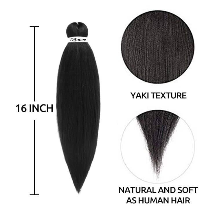 DIFUNEE DIFUNEE Pre-stretched Braiding Hair - 16 Inch 8 Packs Ombre Brown Short Braiding Hair For Twist or Box Braids, Yaki Texture Hot Water Setting Synthetic Braiding Hair Extensions (16 Inch, T30-8P)