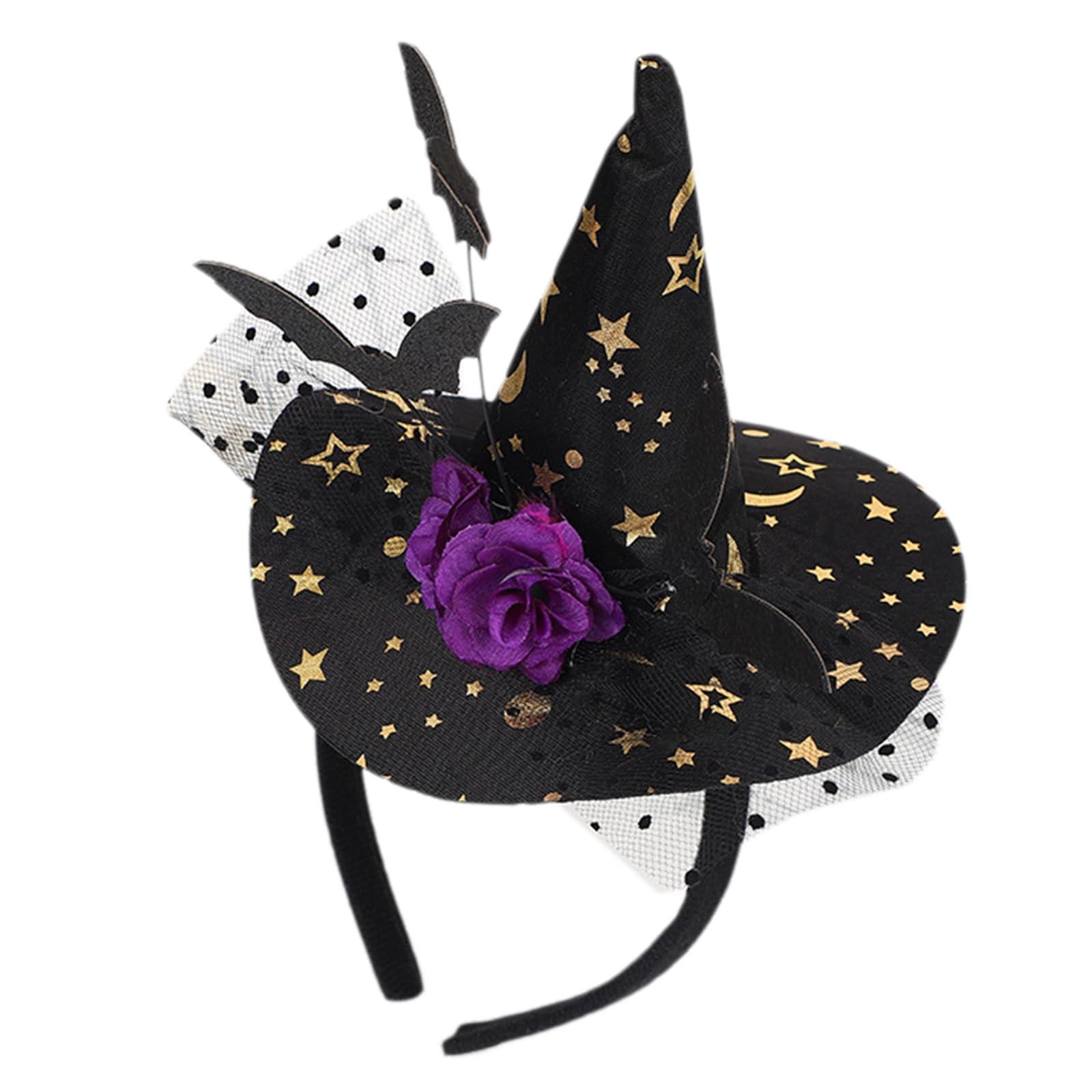 Kangnice Kangnice Party Wizard Hairband Halloween Cos-Play Headband Costume Headdress Adult Teens Holiday Headgear Festival Head Accessory Witch Hat Headband Headpiece Witches Costume