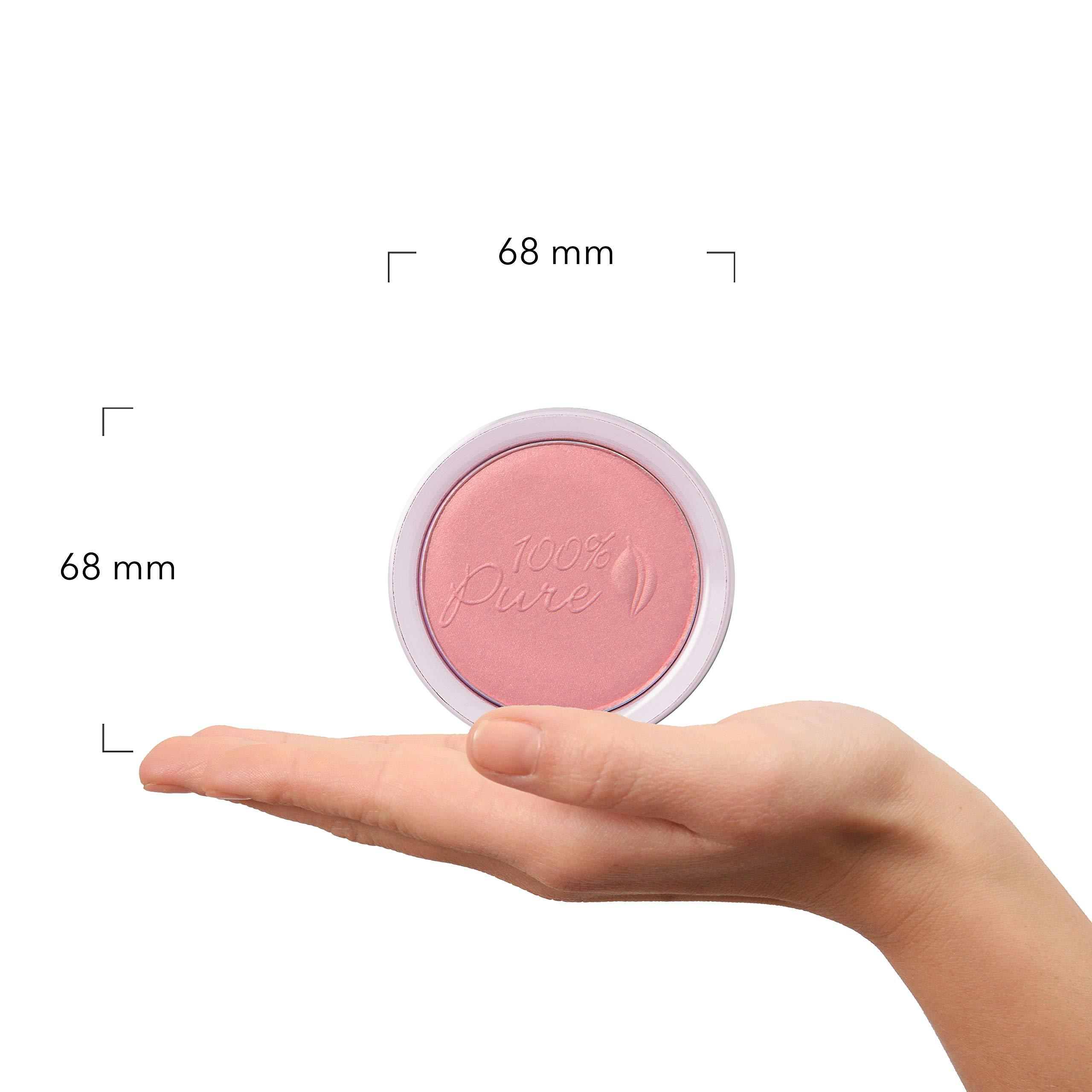 100% PURE 100% PURE Powder Blush (Fruit Pigmented), Chiffon, Soft Shimmery Finish, Nourishes Skin w/Rosehip Oil, Cocoa Butter, Natural Makeup (Soft Pink) - 1.81 oz