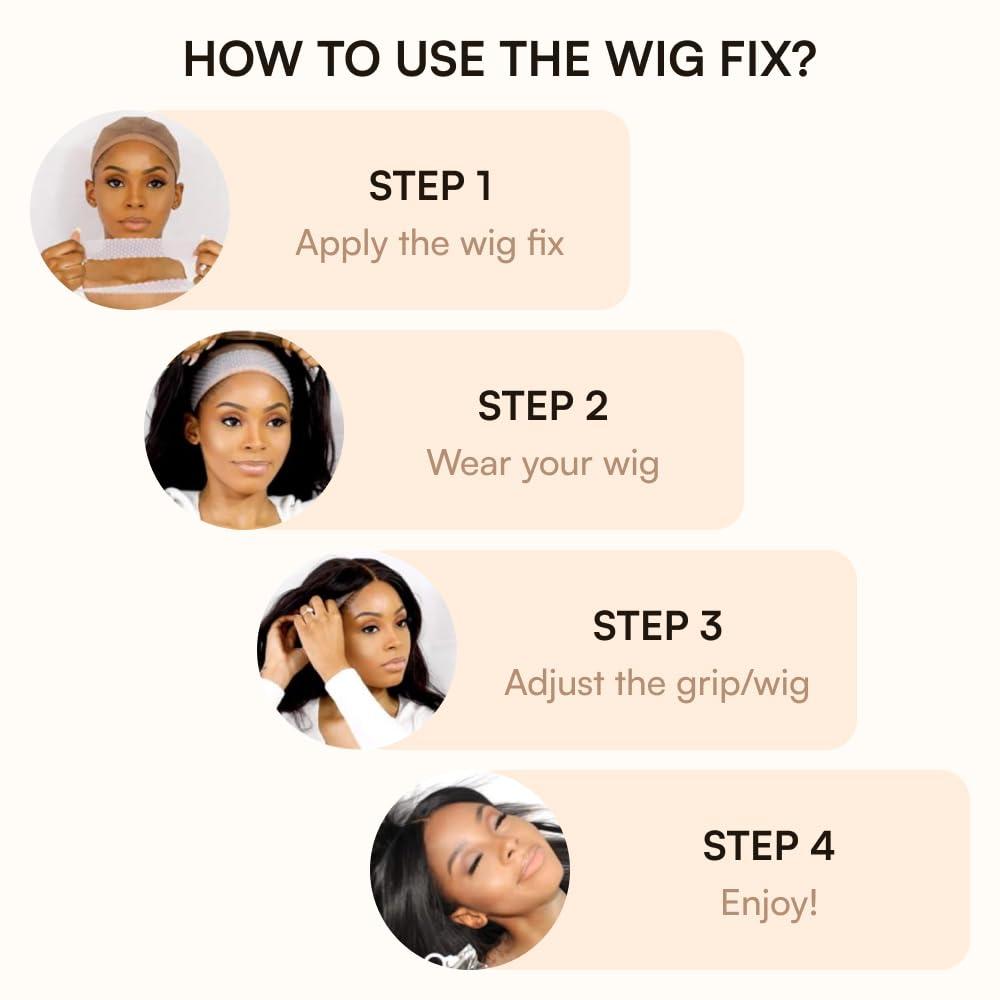 Wig Fix The Wig Fix by The Renatural - No-Slip Silicone Wig Grip Band Patented Hypoallergenic, Breathable, Lightweight Wig Silicone Headband for Secure Wig Wear in 5 Shades (Deep)
