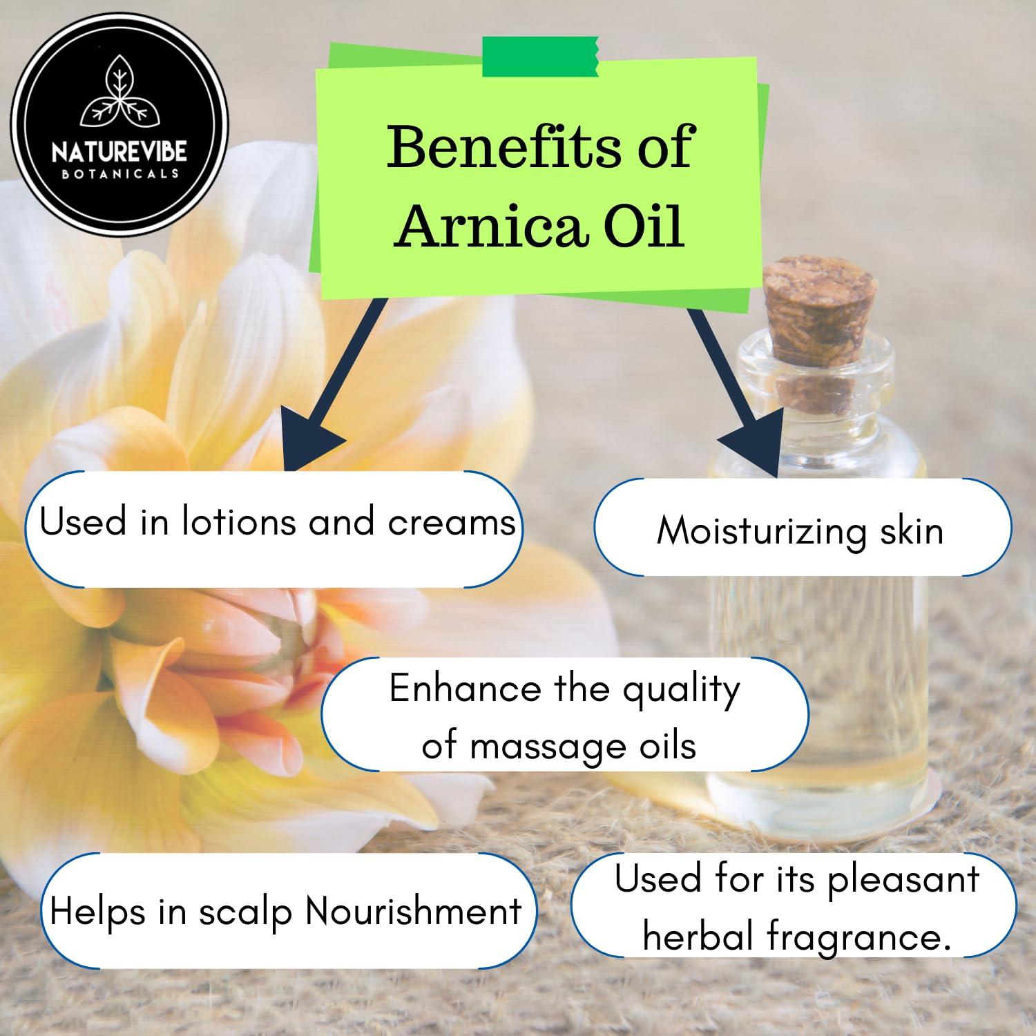 Naturevibe Botanicals Naturevibe Botanicals Arnica Oil 32 Ounces | 100% Pure and Natural | Great for Skin Care and Hair Care