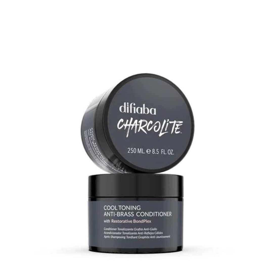 edgy edgy DIFIABA Charcolite Cool Toning Anti-Brass Shampoo & Conditioner DUO SET w/ Restorative BondPlex (w/ Sleekshop Teasing Comb) Charcoal Kit Bond Plex (8.5 oz + 8.5 oz)