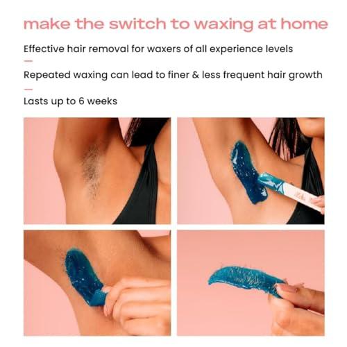 KoluaWax KoluaWax Premium Waxing Kit for Women - Hot Melt Hard Wax Warmer for Hair Removal, Eyebrow, Bikini, Legs, Face, Brazilian Wax - Machine, 4-Pack Beads, Accessories, Sand