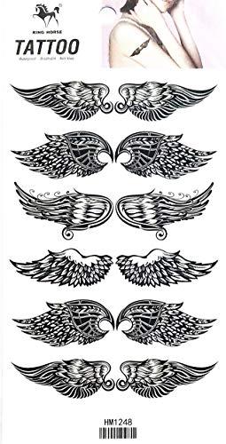 Rareeasy Waterproof Tattoo Sticker Tattoos 2 Sheets Angel Wings Cartoon Tattoo Art Fashion Temporary Tattoos Body Art Stickers Fake Waterproof Removable Stickers Party for Teens Men Women (08)