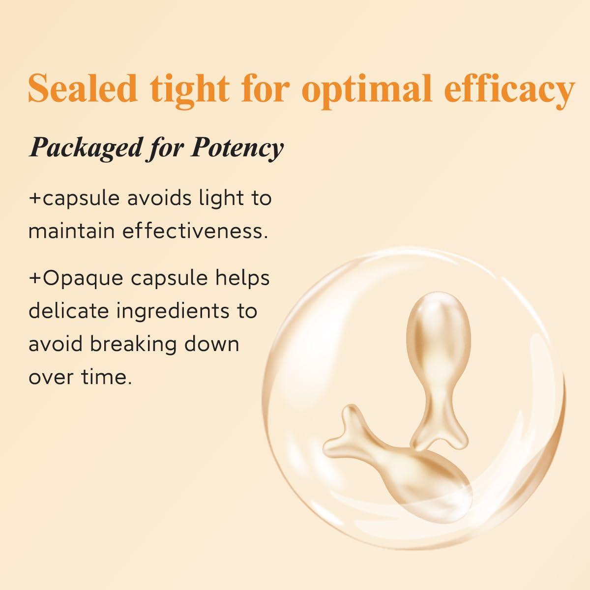 HKH HKH Vitamin C Super Serum for Face - Anti Aging Vitamin E Facial Serum Capsules with Niacinamide, Vit C Serum Oil for Women, Even Skin Tone, Reduce Wrinkles, Moisturise, Travel Friendly (38 Capsules)