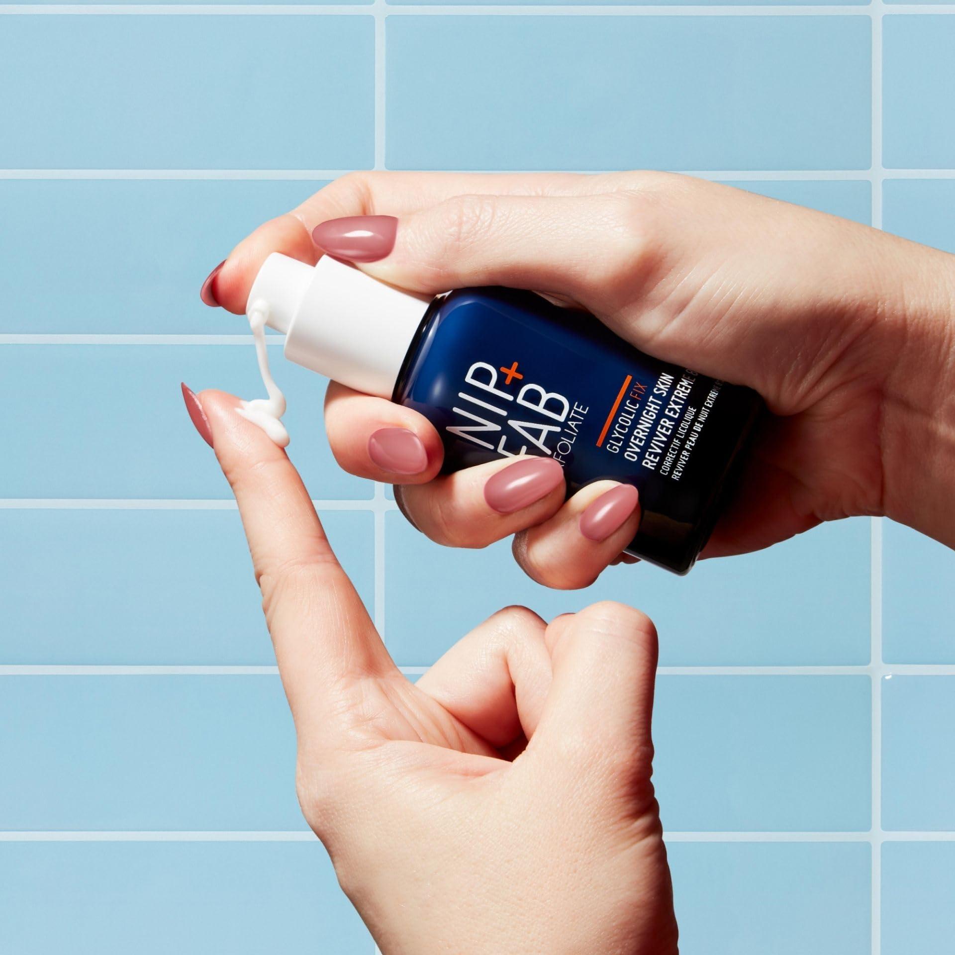 Nip+Fab Nip+Fab Glycolic Fix Overnight Skin Reviver Extreme 8%, 1.52 fl oz, Face Skin Exfoliant with Lactic Acid and Special Formula to Soften, Hydrate and Regenerate