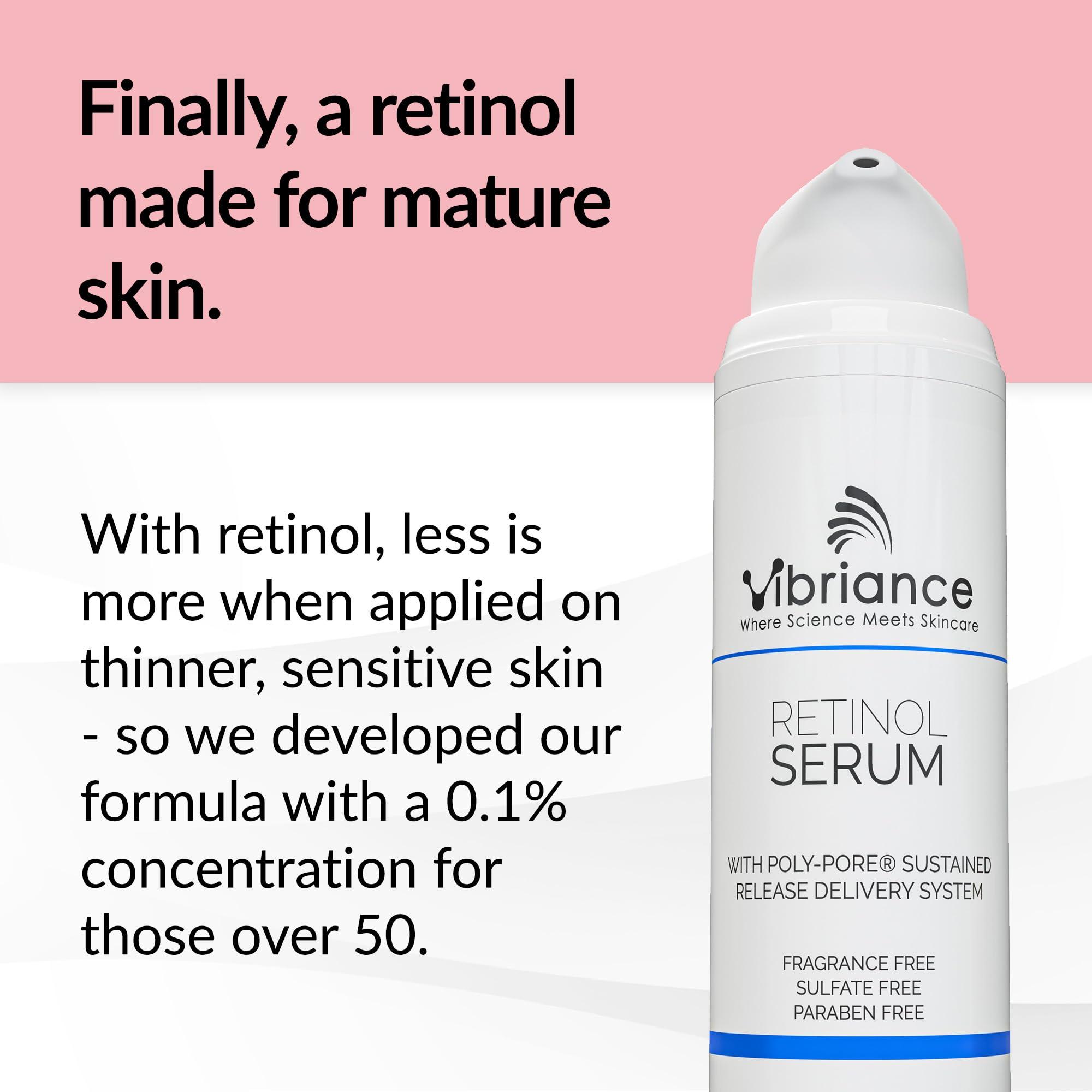 Vibriance Vibriance Retinol Serum for Face - Reduces Appearance of Deep Wrinkles and Large Pores, Enhances Tone, Improves Complexion - Sensitive, Mature Skin Night Cream - 1 fl oz
